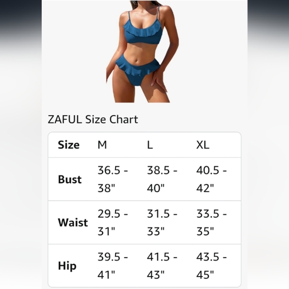 ZAFUL Ruffle Women Scoop Neck Swimsuits Lace Up Bikini Top Only. Size 8-10 - Picture 12 of 14